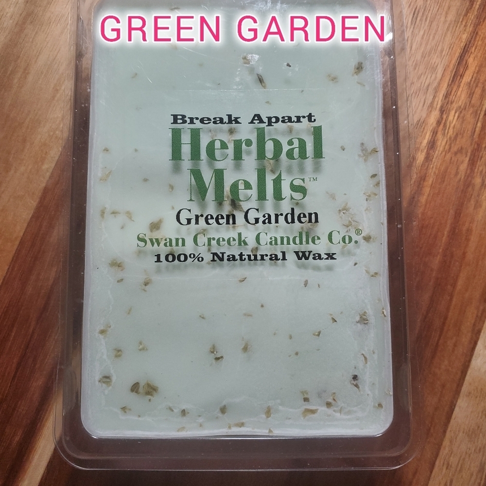 GREEN GARDEN by SWAN CREEK CANDLE CO. Herbal Melts 100% Natural Wax 5.25 oz NWT